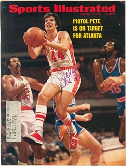 1973 Pete Maravich Signed Sports Illustrated Magazine (JSA)